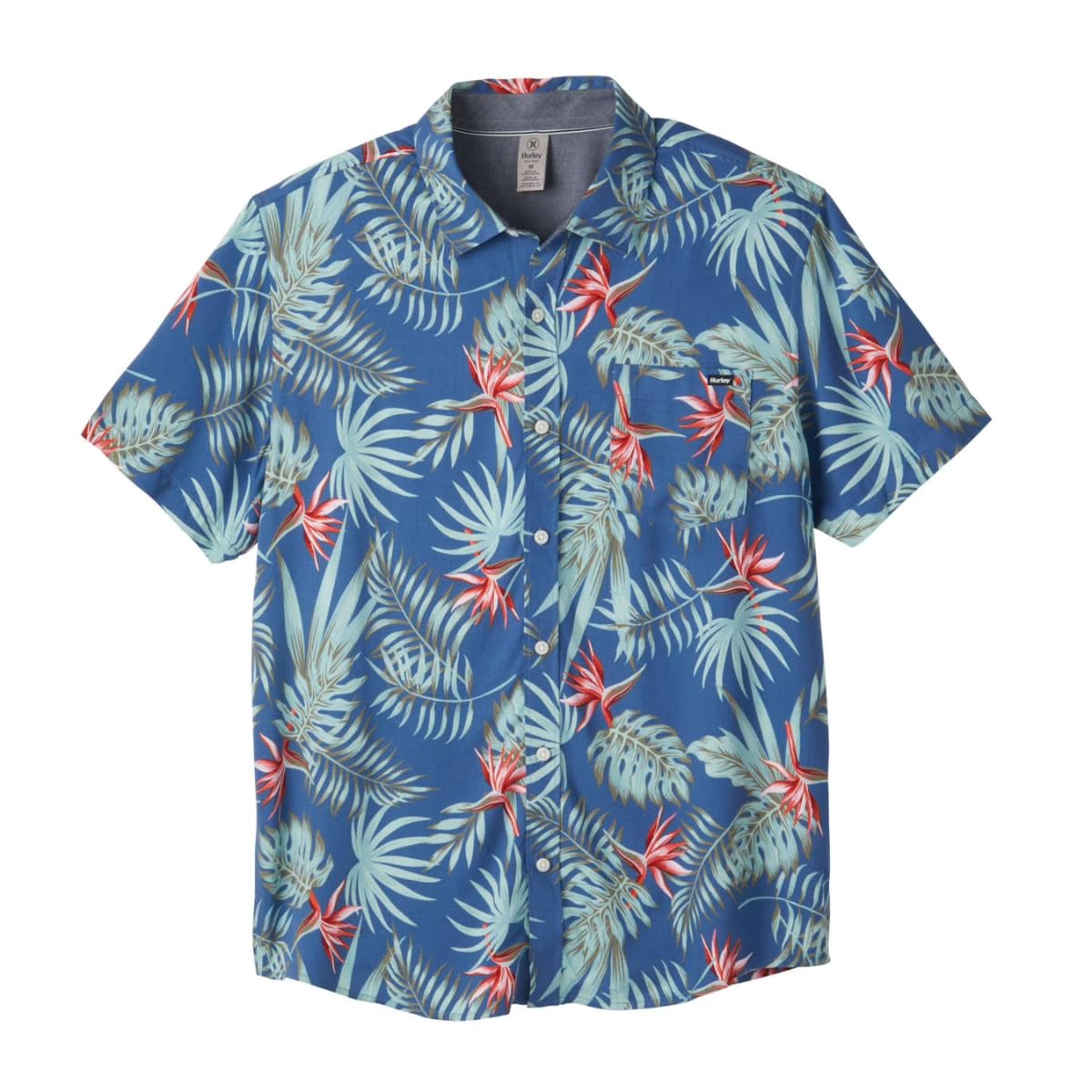 Hurley Men's Short Sleeve Casual Button Down Shirt, Regular Fit, Chest Pocket Sh