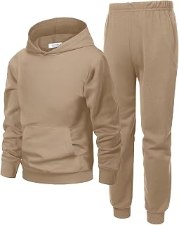 Arshiner Boys Athletic Sweatsuit Pullover Hoodie Sweatshirt and Joggers Set