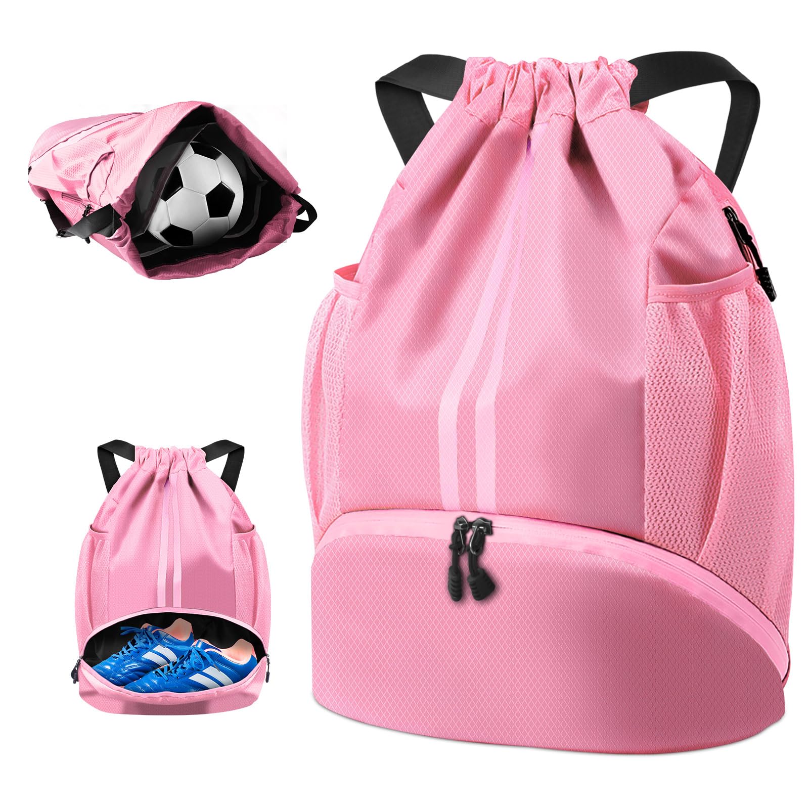 BROTOU Unisex Drawstring Backpack, Waterproof Oxford Gym Bag, Large PE Pack, Dur