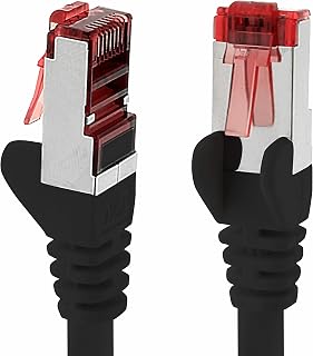 Cat6 Network Cable 1x 10m CAT6 - SFTP Shielding - CAT.6 RJ45 Patch Cable Ethernet Cable DSL LAN Router Switch Modem Patch Panel - black - 1 piece