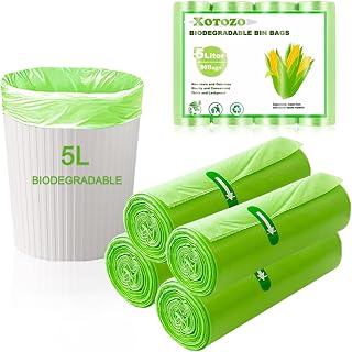 5L Biodegradable Bin Liners 80 Counts, Small Compostable Food Waste Bags