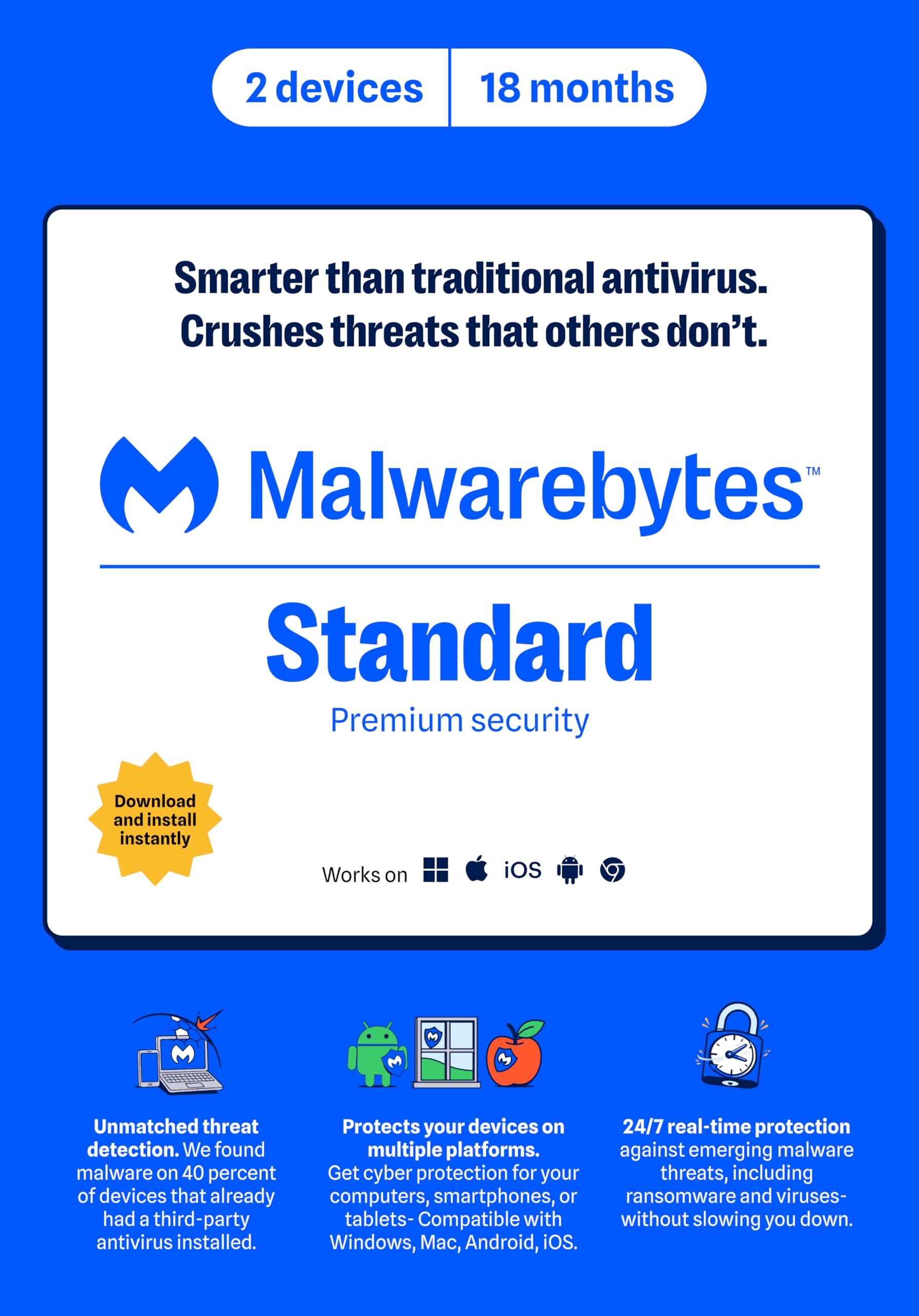 Malwarebytes Latest Version Antivirus Software | Amazon Exclusive | 18 Months, 2