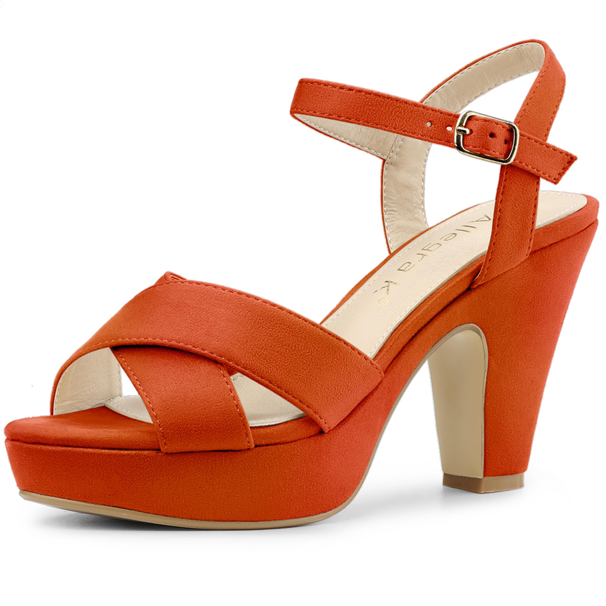 Allegra K Women's Platform Chunky Heels Slingback Sandals