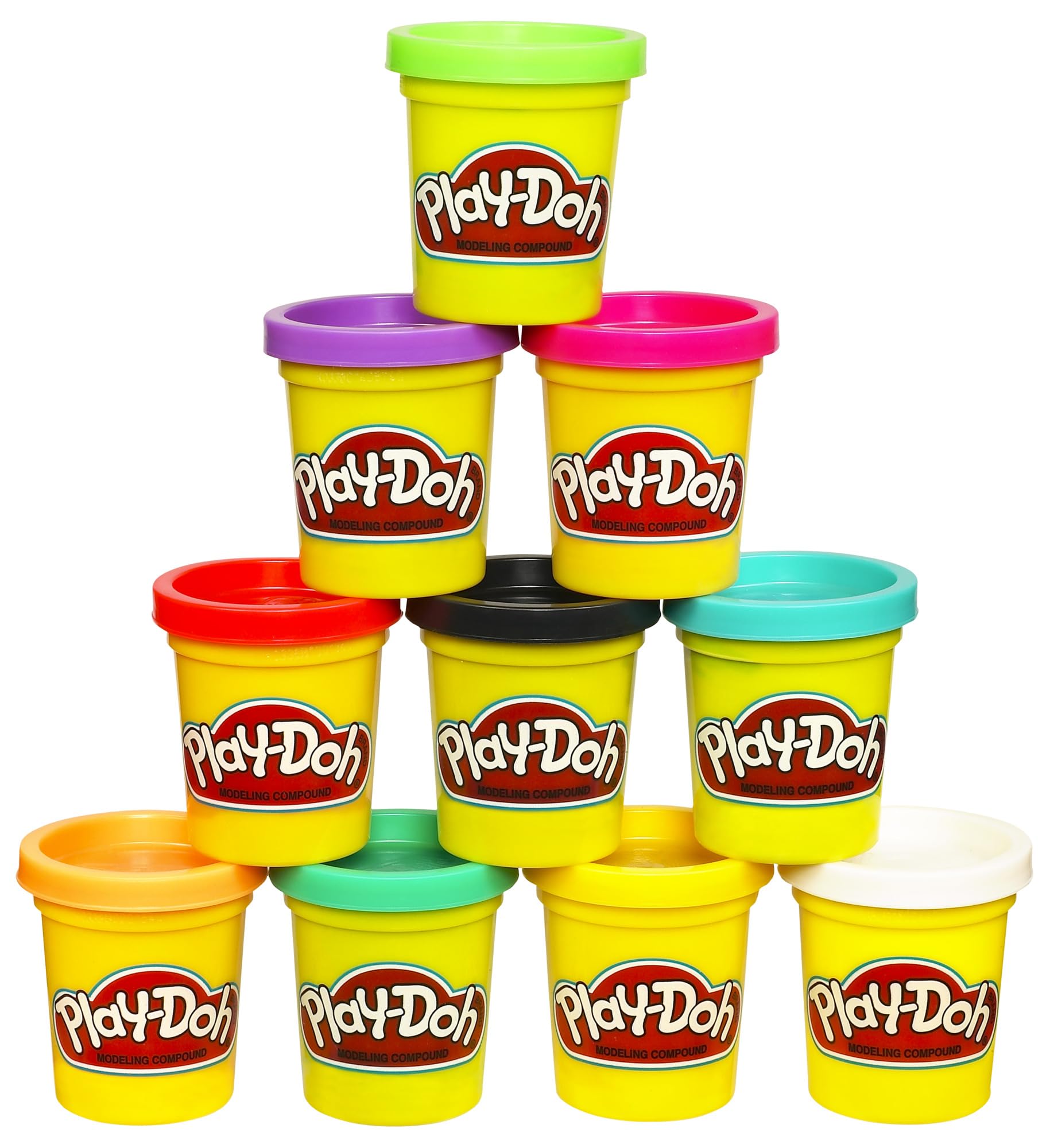 Play Doh Modeling Compound 10-Pack Case of Assorted Colors, Non-Toxic 2 oz. Cans
