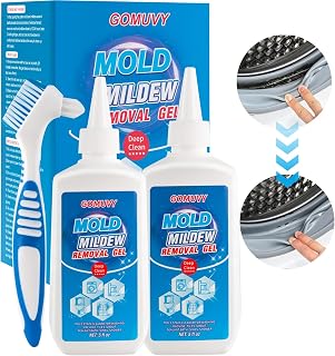 Mold Stain Remover Gel, 10 Fl Oz Washing Machine Cleaner for Washing Machine Refrigerator Strips, 2 Pack Grout Cleaner, Removal Gel For Tile, Wall, Bathroom, Sinks, Glass, Kitchen