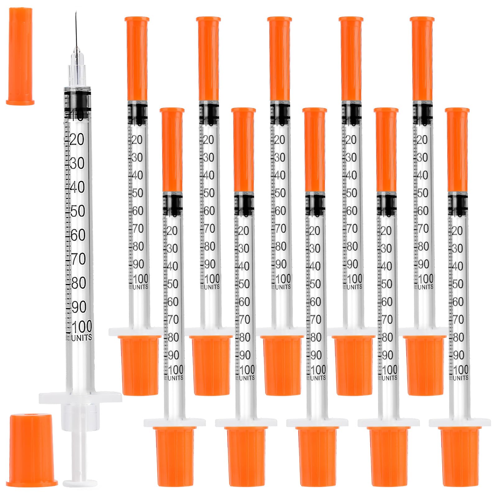100 PACK U-100 Syringes 30G 5/16" (8mm) 1ml/cc, Disposable Syringe | U-100 Syrin