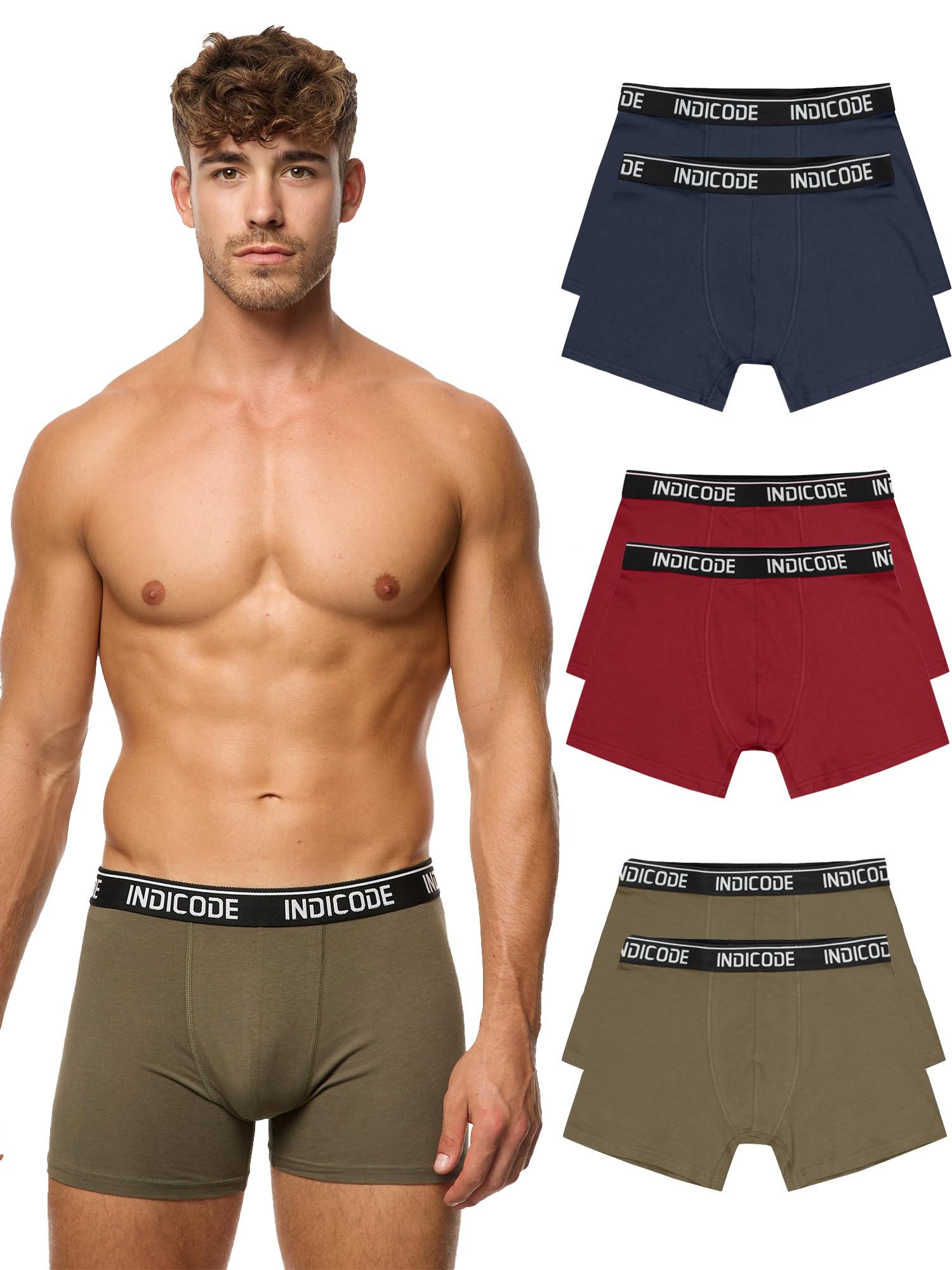 Indicode Men's INMilano Pack of 6 Boxer Shorts Underwear Boxer Shorts Underpants