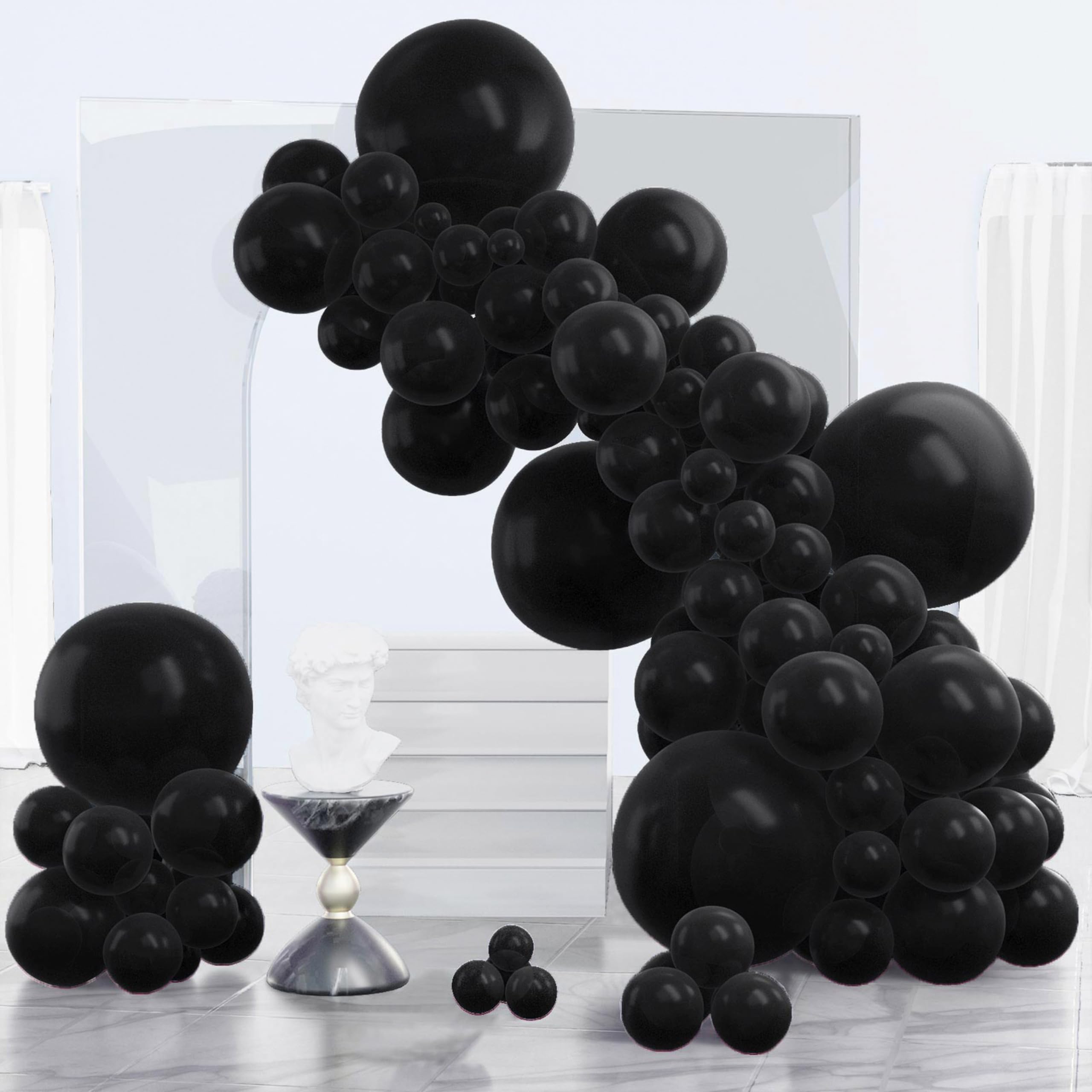 PartyWoo Black Balloons 140pcs Different Sizes of 18 12 10 5 Inch | Balloons for