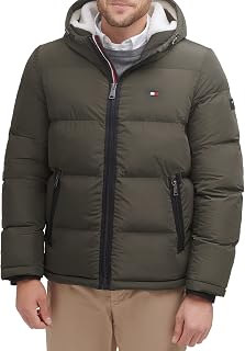 Tommy Hilfiger Classic Down Jacket with Hood (Standard and Large and High) Alternative Men's Outerwear