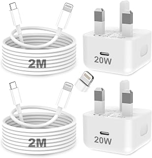 KTDRJN for iPhone Charger Fast Charge, 2Pack PD 20W Fast Apple Charger Cable 2M, iPhone Fast charger Plug with USB C To Lightning Cable for iPhone 14 13 12 11 Pro Max XS XR X 8 7 6 Plus, iPad and iPod