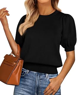 PRETTYGARDEN Womens Puff Short Sleeve Sweaters Summer 2026