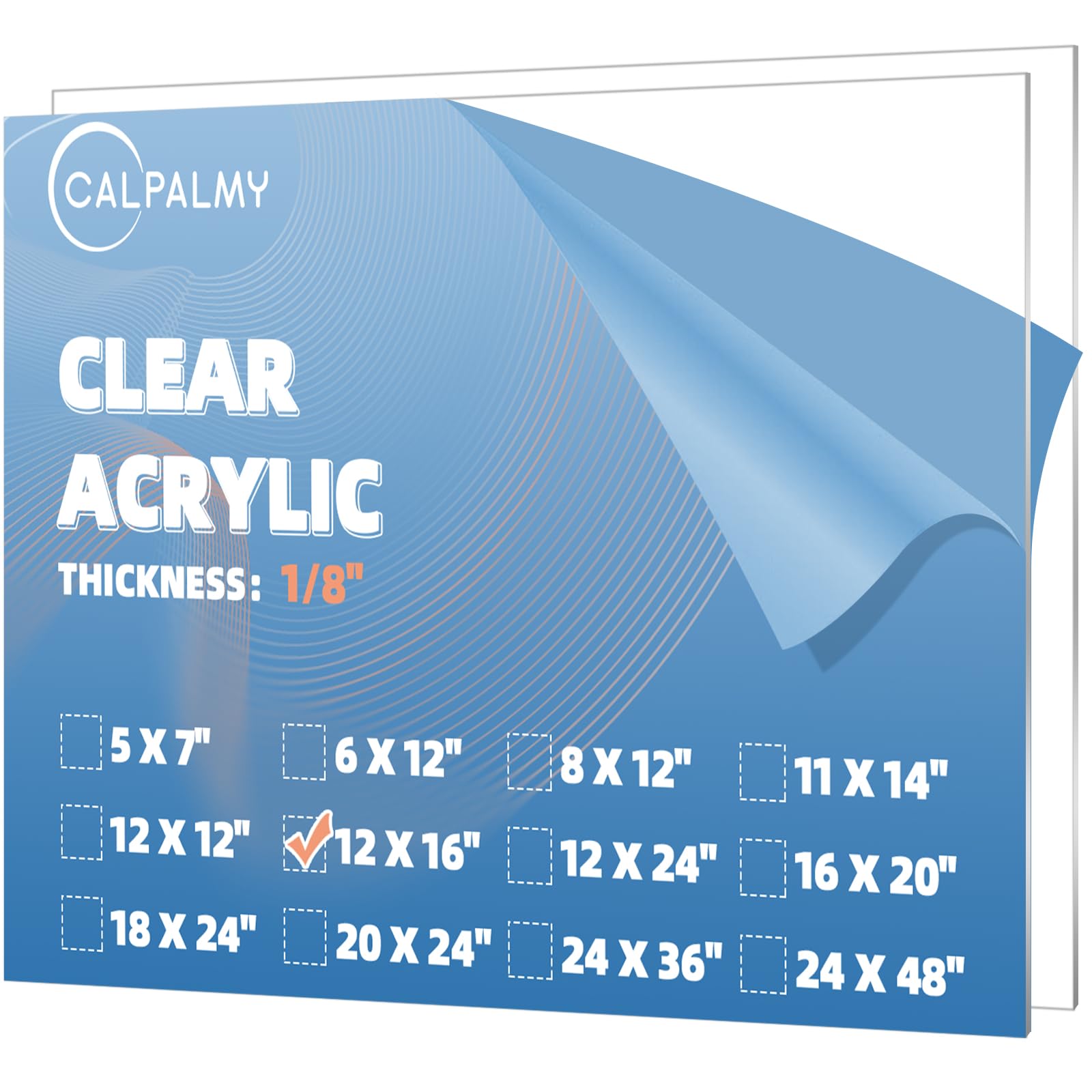 CALPALMY (2 Pack) 1/8" Thick Clear Acrylic Sheets - 12" x 16" Pre-Cut Plexiglass