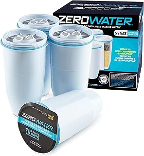 ZeroWater Official Replacement Water Filter - 4 Pack | 5-Stage 0 TDS Filter Replacement - System IAPMO Certified to Reduce Lead, Chromium, and PFOA/PFOS