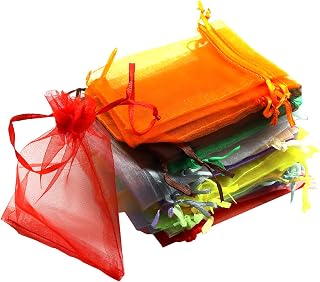 Organza Bags Drawstring Pouches Candy Jewelry Packing Wedding Gift Packaging Wrap Bags Pearl Gauze Storage Bag 3.54”x4.72” 30 Pack