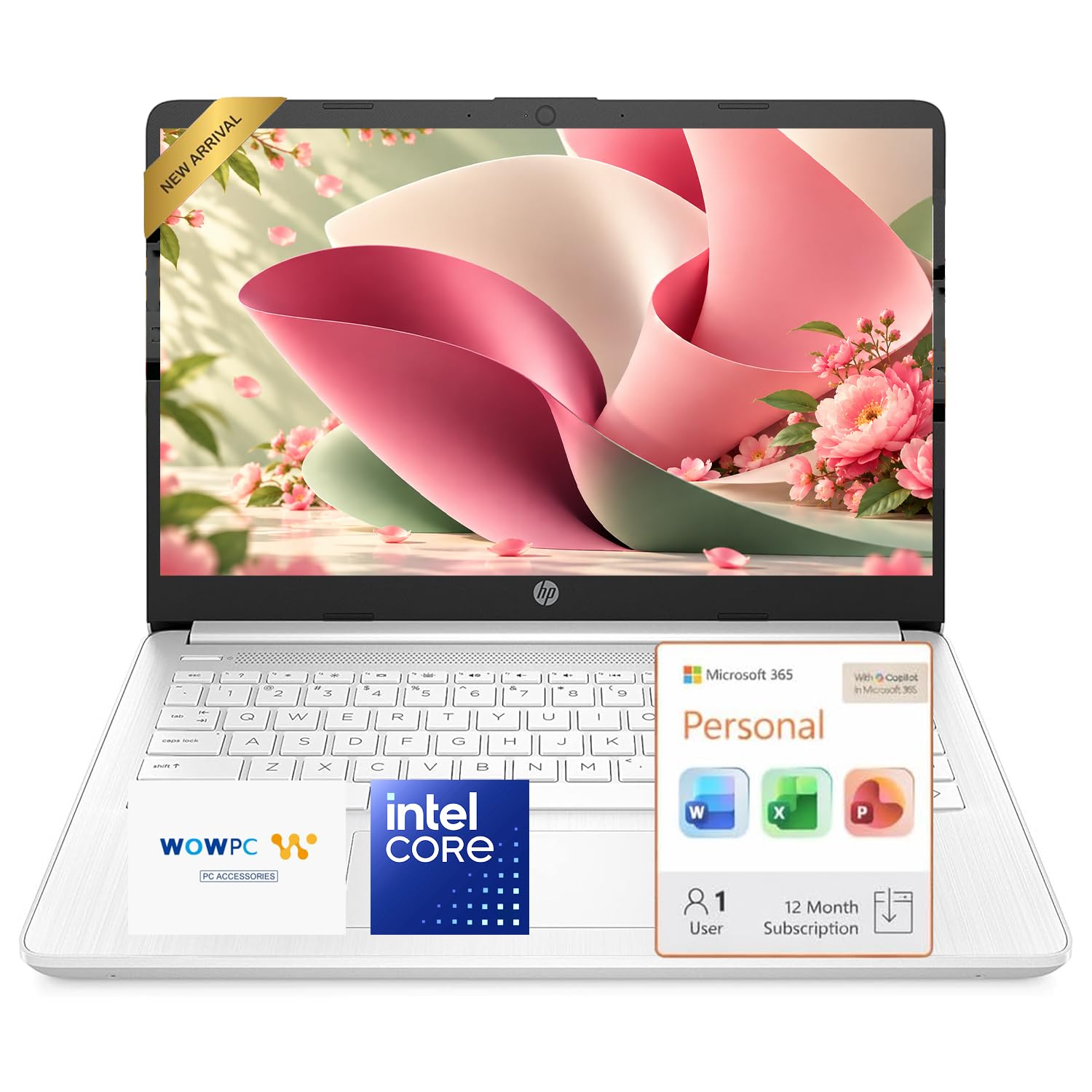 HP 14'' Laptop, 2027 Edition, Intel N150 CPU, 4GB DDR5 RAM, 128GB SSD, 1TB Cloud