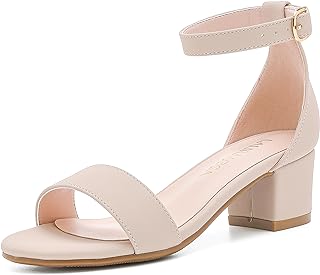 LAURMOSA Girls High Heels Open Toe Sandal for Girls Ankle Strap Dress Shoes