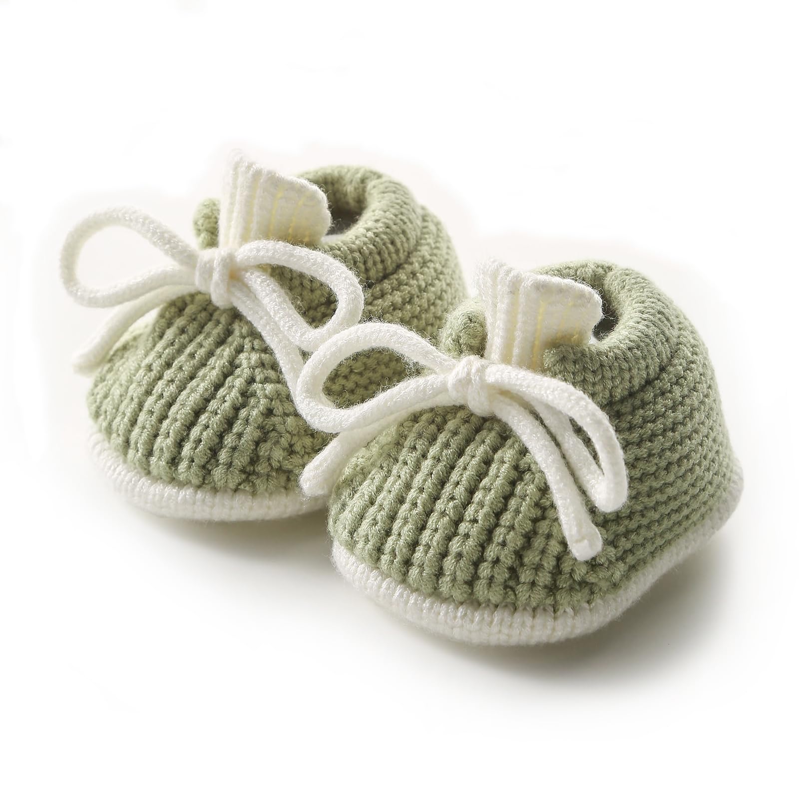 Loyfoky Baby Booties Soft Knit Newborn Shoes First Walker Boots Red 0-3M | Lace-
