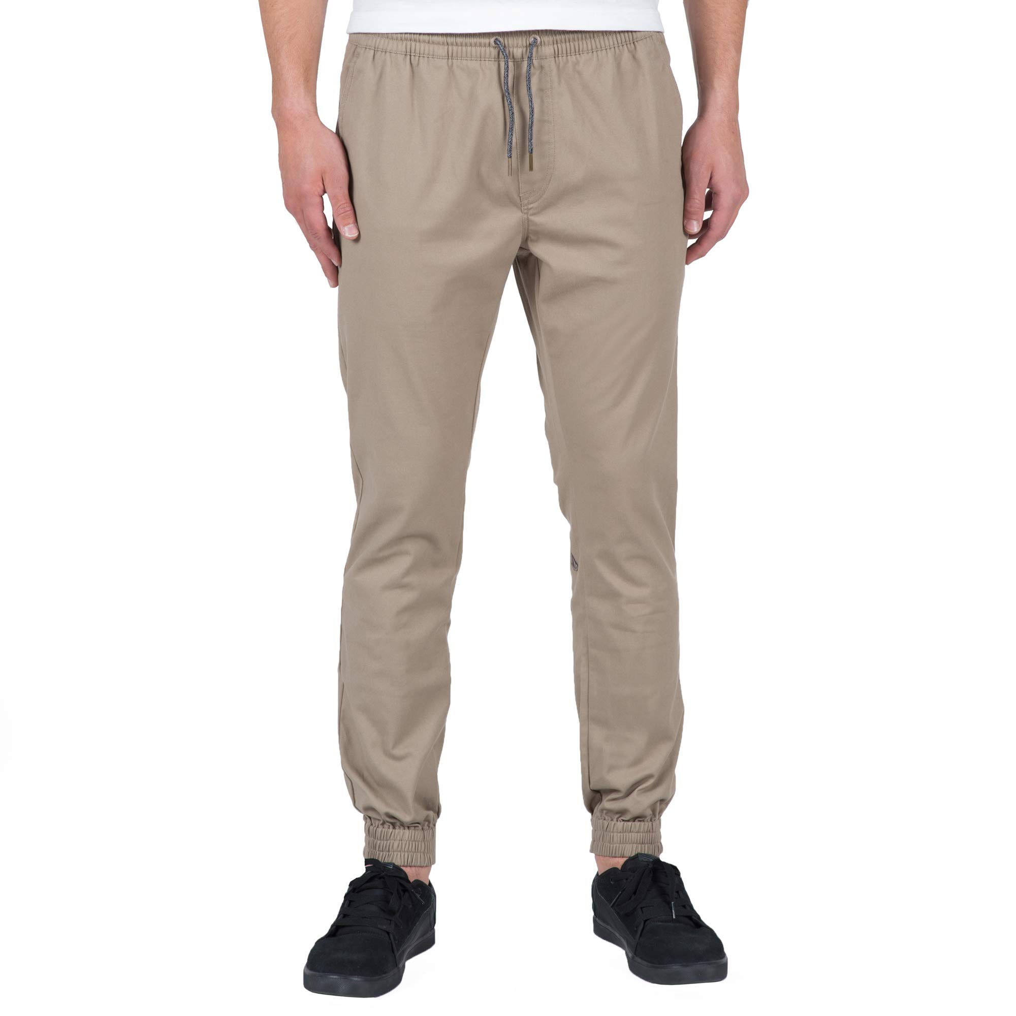 Volcom Frickin Slim Jogger Pants – Tapered Fit Drawstring Waist, Elastic Cuffs, 