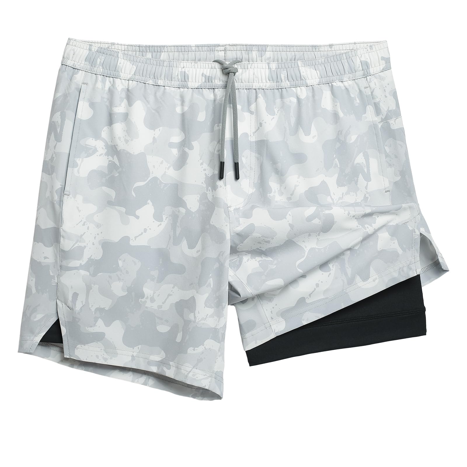 maamgic Mens Gym Shorts 7 Crotch Stretch Lining 2 in 1 Workout Shorts Men Quick 
