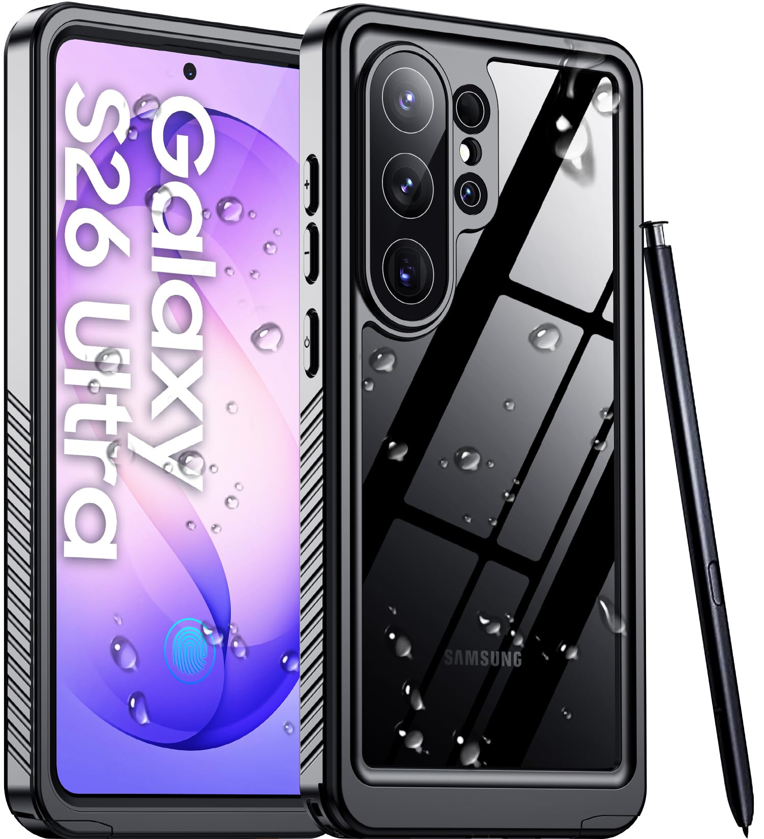 Temdan Designed for Samsung Galaxy S26 Ultra Case Waterproof, Built-in Lens & Sc