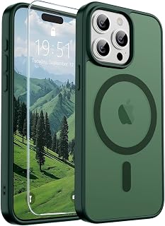 SUPFINE Magnetic for iPhone 15 Pro Case Forest Green