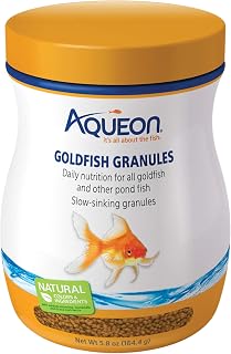 Aqueon Goldfish Granules, Goldfish Food, 5.8 Ounces | Sinking fish food for goldfish or small koi, 1.5 mm granules, won't cloud water when fed as directed