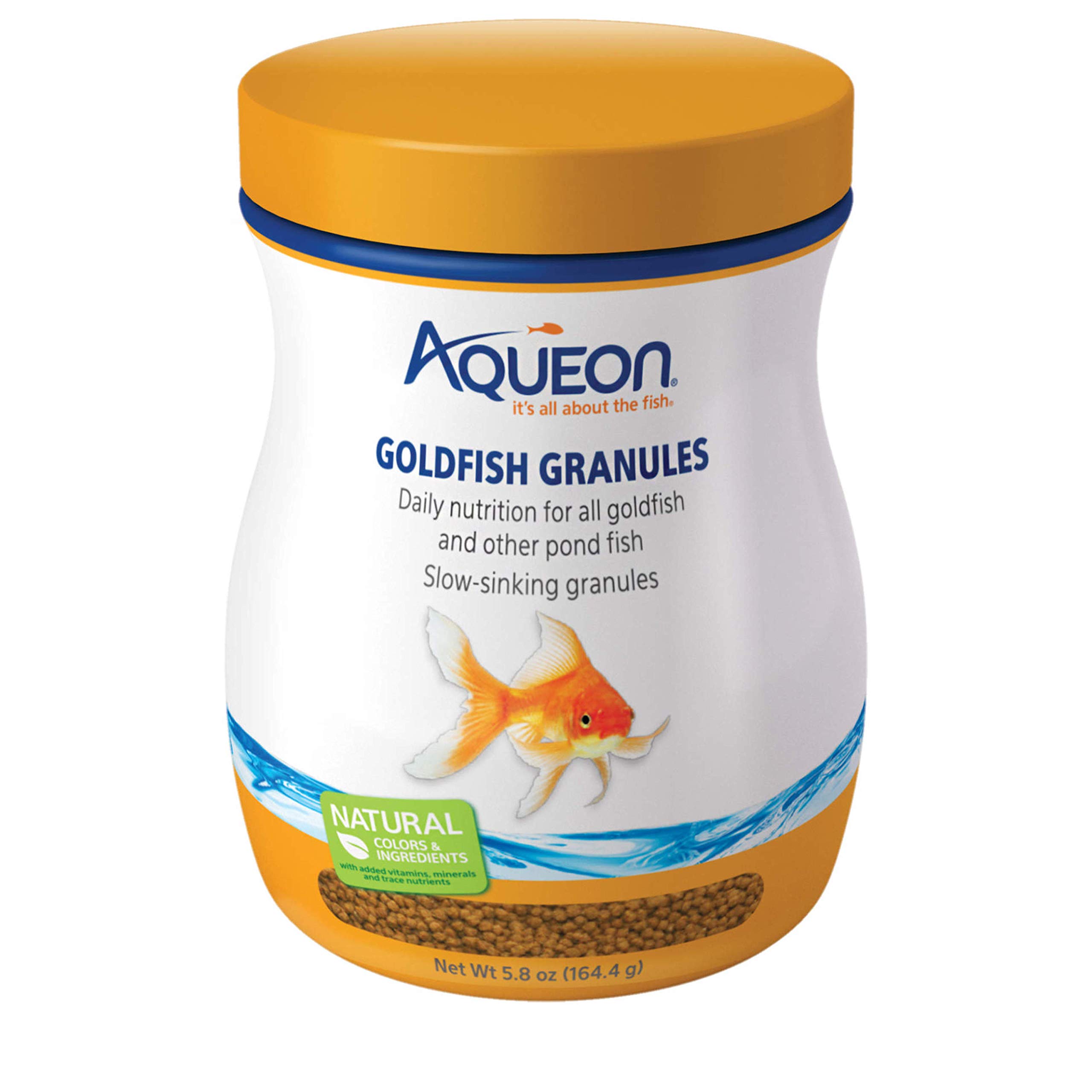 Aqueon Goldfish Granules, Goldfish Food, 5.8 Ounces | Sinking fish food for gold