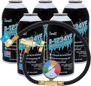 ZeroR® Permafrost for R1234YF AC Systems | Performance Booster | 5 Cans + 24" HD Can Tap Gauge