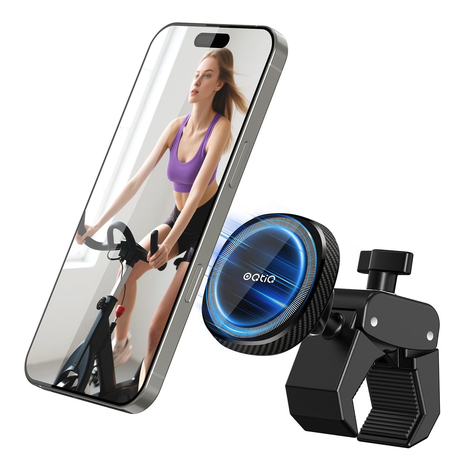 OQTIQ Stroller Phone Holder for MagSafe, Heavy-Duty Clamp Handlebar Mount