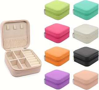PU Leather Small Jewelry Box Travel Portable Jewelry Case Ring Pendant Earrings Necklace Bracelet Organizer Storage Holder Box-Purple