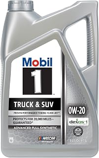Mobil 1 Truck &amp; SUV Full Synthetic Motor Oil 0W-20, 5 Quart | Heavy Load Protection | Wear &amp; Corrosion Control | All-Weather Reliability
