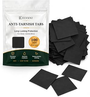 Anti Tarnish Strips 100 Pack 1x1 Inch Anti Tarnish Tabs for Jewelry Storage | Prevent Tarnish on Rings, Necklaces, Earrings, and Watches