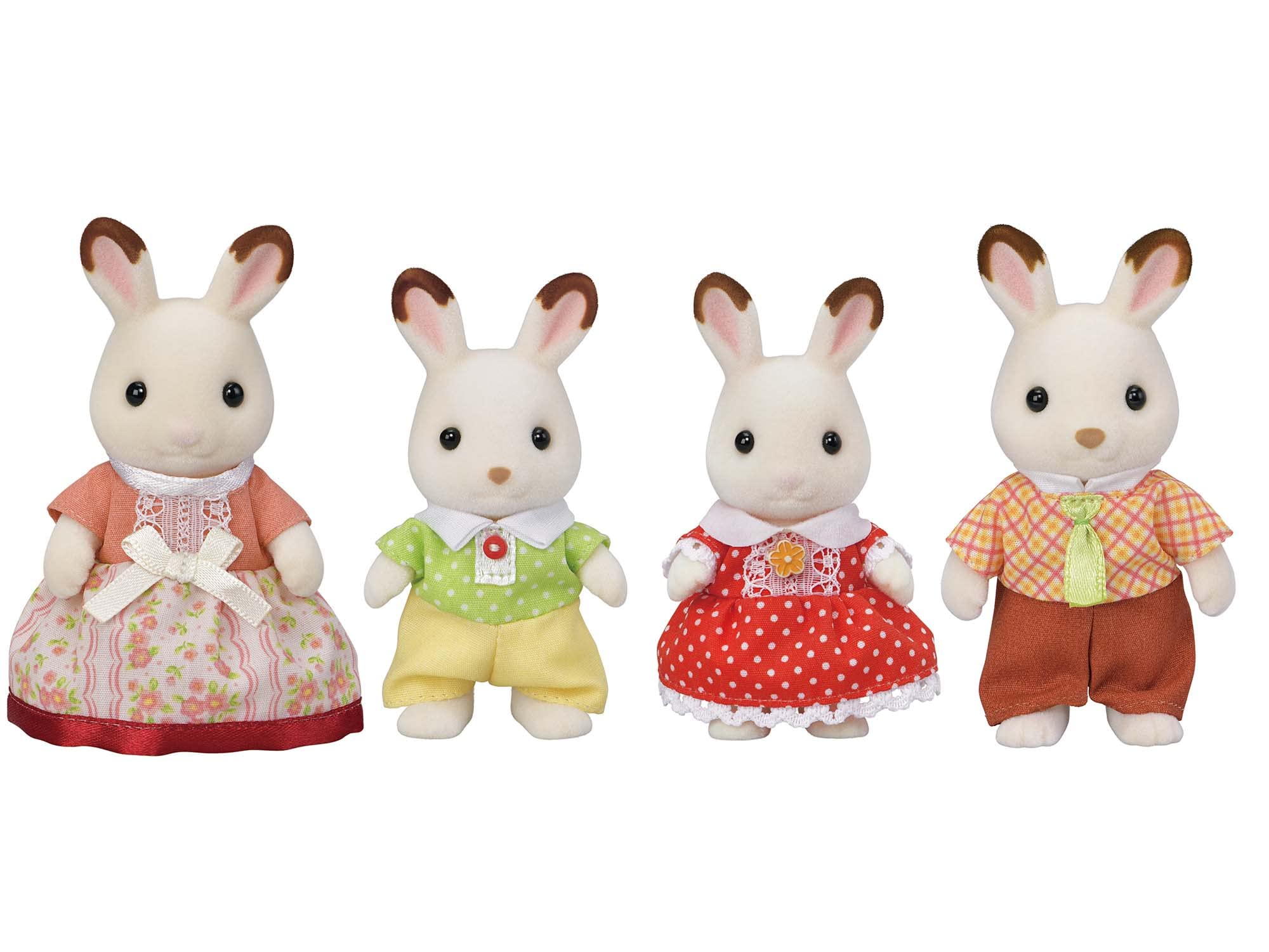 EPOCH Sylvanian Families FS-46 Chocolate Rabbit Family Dolls, Safety Toy Mark Ce