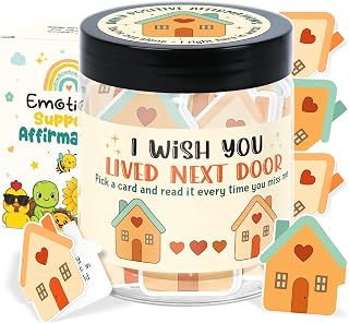 Positive Bestie Affirmation Cards For Women - I Wish You Lived Next Door Gift for Best Friends, Cousin, Sister - Long Distance Friendship Gifts, Thinking Of You, Birthday, Bff Gifts For Women