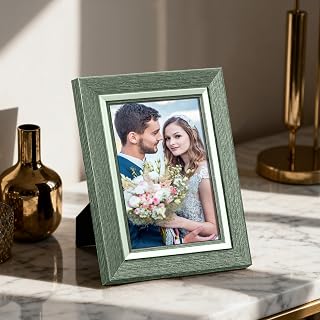 Decorative Picture Frame 4x6 European Style Picture Frame Wall Picture Frame for Home Gallery Horizontal or Vertical Green