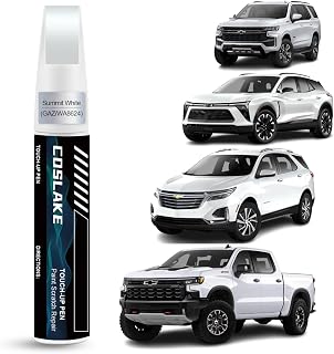COSLAKE Car Touch Up Paint(Summit White(GAZ/WA8624)) for Chevrolet | Car Paint Scratch Repair Kit, Quick & Easy Solution to Repair, 2 in 1 Scratch Remover Pen with Color-Matched