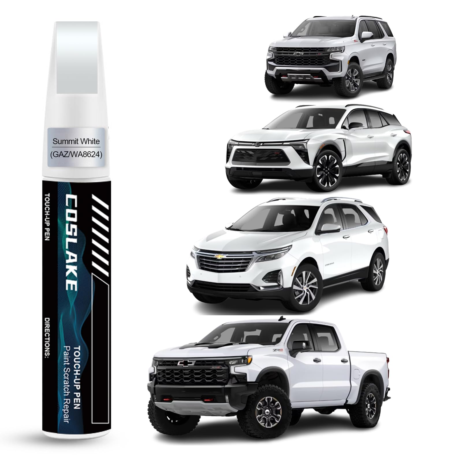 COSLAKE Car Touch Up Paint(Summit White(GAZ/WA8624)) for Chevrolet | Car Paint S