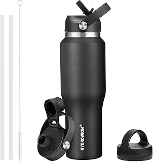 32 oz Insulated Water Bottle Stainless Steel Triple-Wall with Straw Lid Set