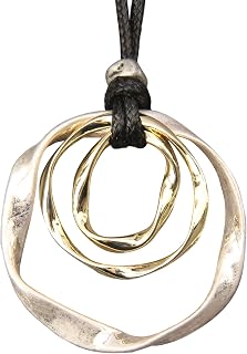 Long Necklaces for Women Boho Wooded Pendant Vintage Necklace Sweater Chain Necklace Handmade Jewelry