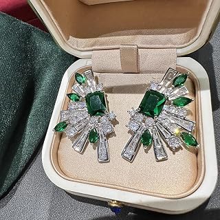Beautiful Green Cubic Zirconia Stud Earrings for Women