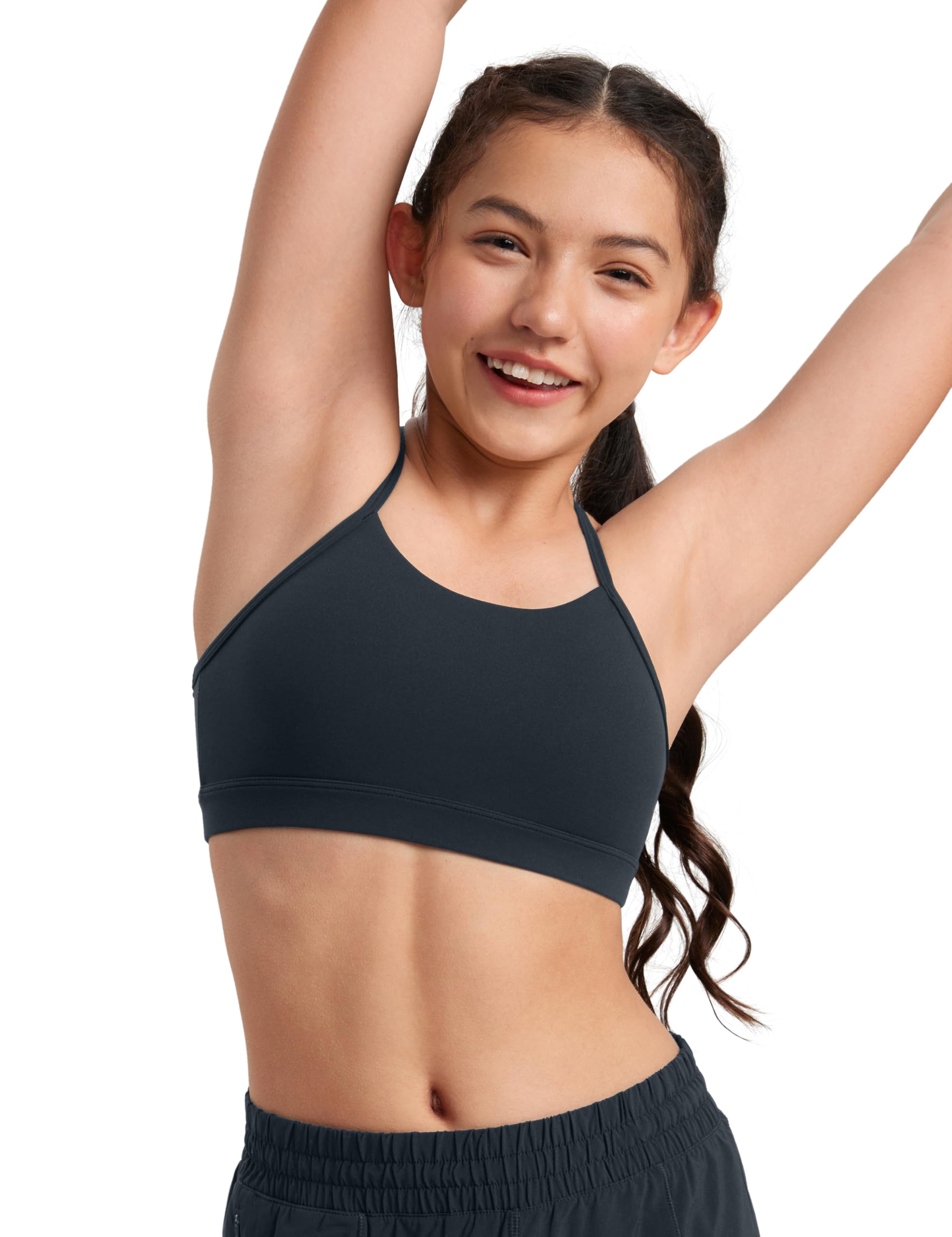 CRZ YOGA Butterluxe Girls' Sports Bra Y Back Yoga Training Arm for Teens