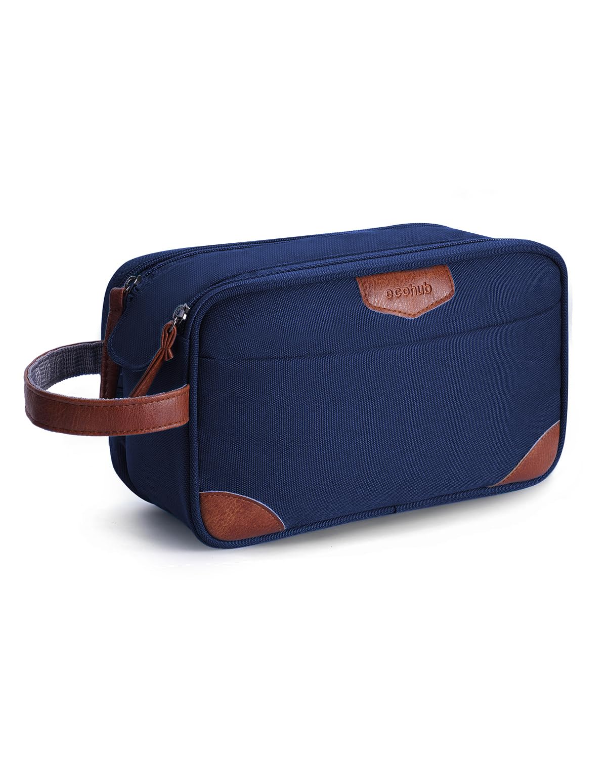 ECOHUB Wash Bag for Men, Water-Resistant Travel Toiletry Bag with Wet Pocket, Re