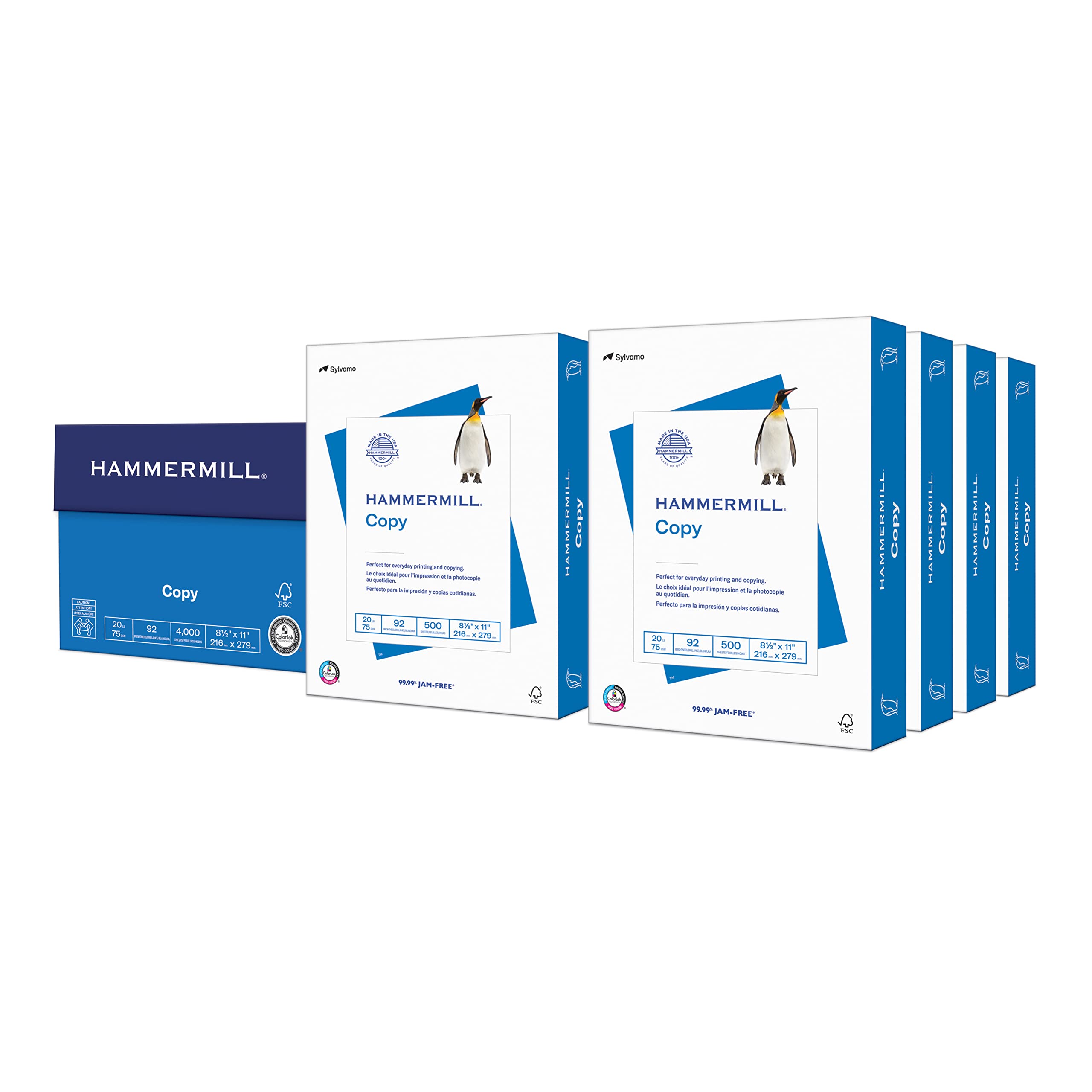 Hammermill Printer Paper, 20 lb Copy, 8.5 x 11-8 Ream (4,000 Sheets) - 92 Bright