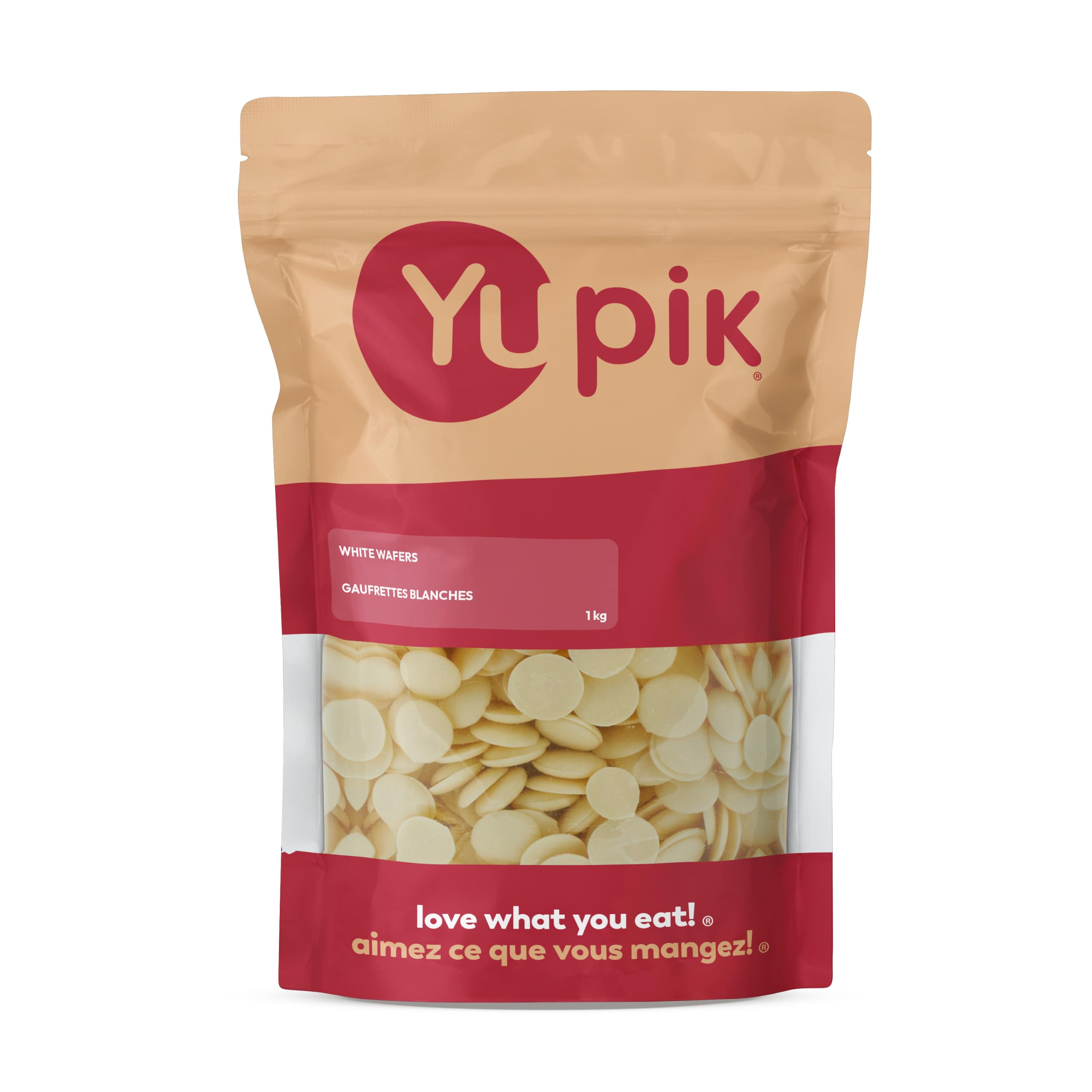 Yupik White Wafers, 1 kg, Gluten-Free, Kosher, White Chocolate-Like Flavor, Melt