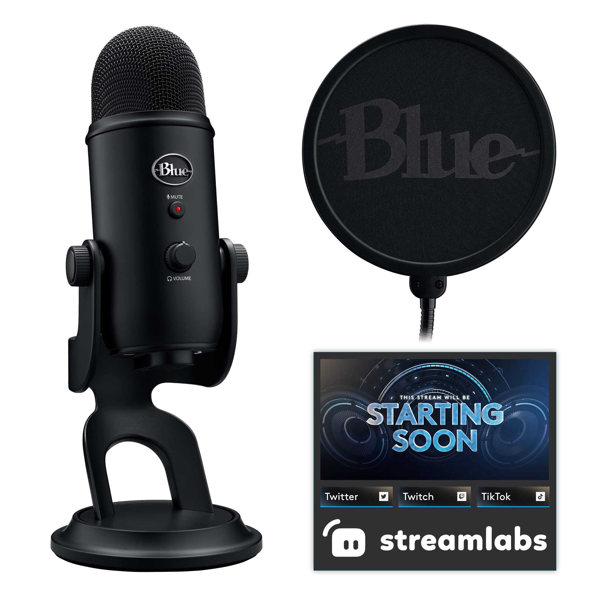 Logitech for Creators Vocal Condenser Microphone, USB Type-A, Blackout (988-0005