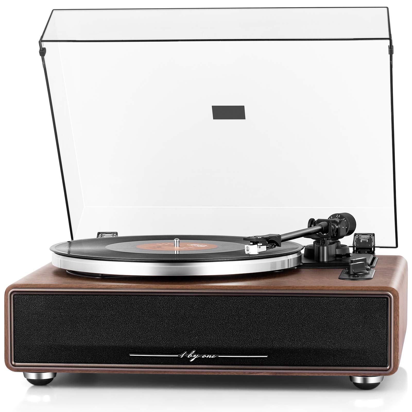 1 BY ONE High Fidelity Belt Drive Turntable with Built-in Speakers | Vinyl Recor