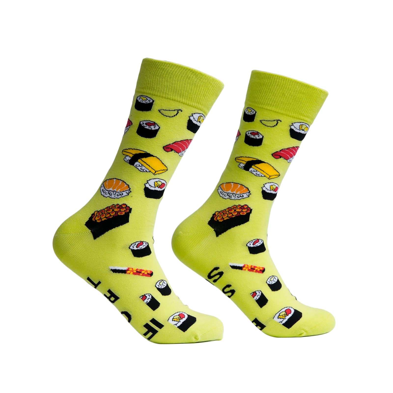 Funny Letters and Patterns Heeled Socks for Men, Colorful Mid Calf Design for Da