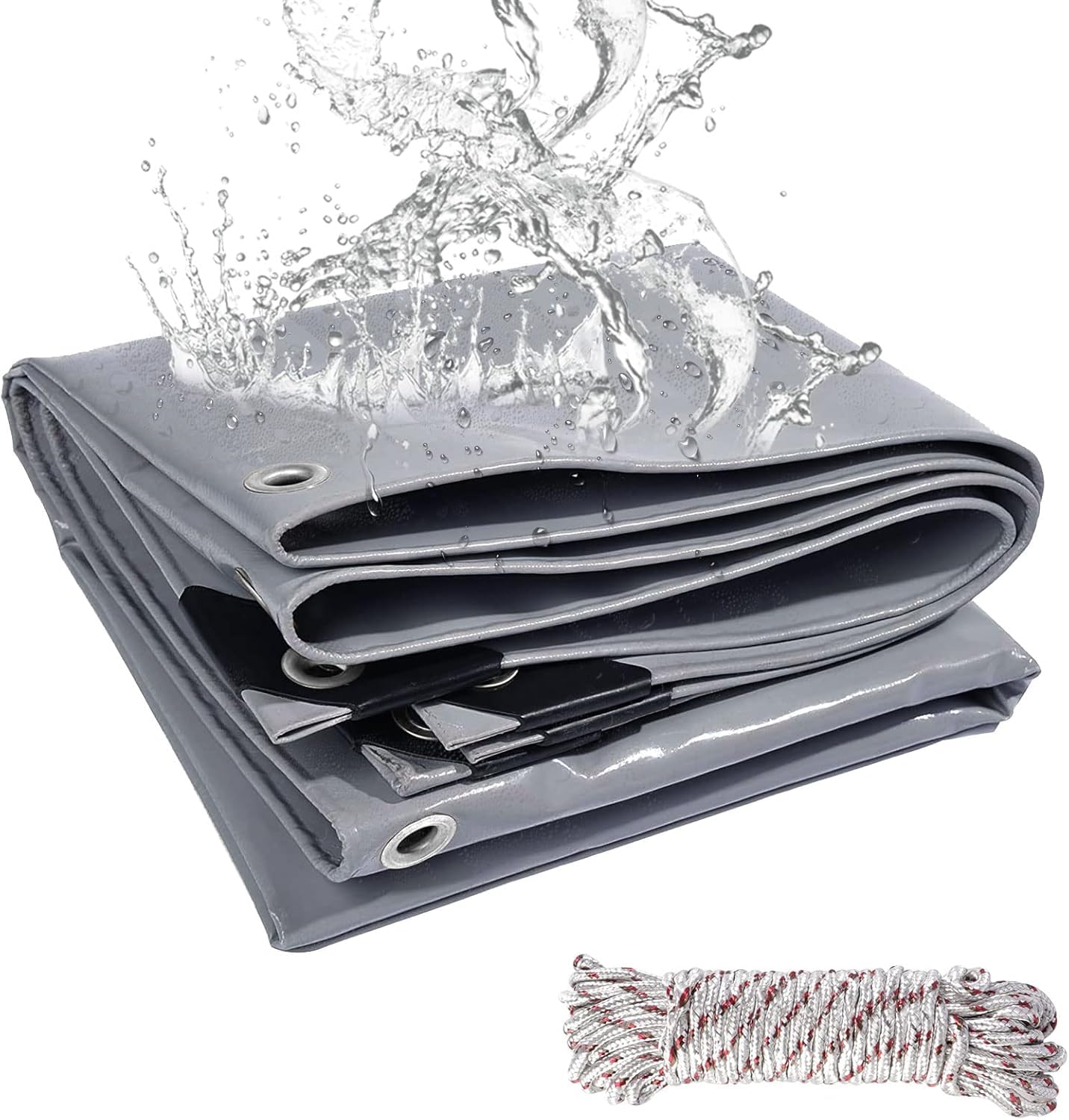 Lona Impermeable Exterior 3x5m, 440 g/m² Lona de Protección Toldo Reforzado PVC 