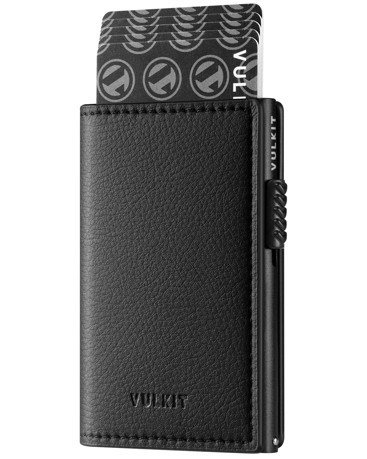 VULKIT(バルキット) カードホルダー ポップアップウォレット RFIDブロック スリムレザーカードウォレット カード11枚とメモを収納可能, Litchi