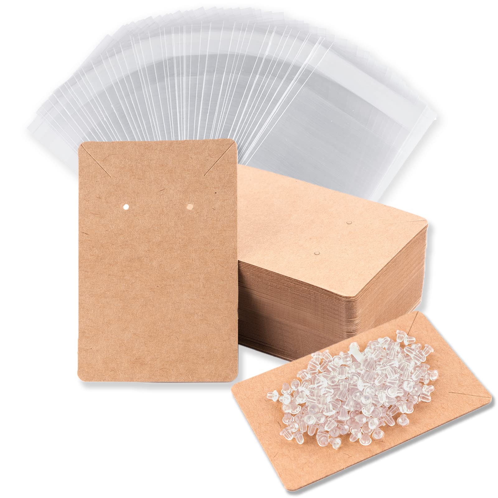 Earring Display Cards with 100 Pcs Earring Holder Cards 200 Pcs Earring Backs an